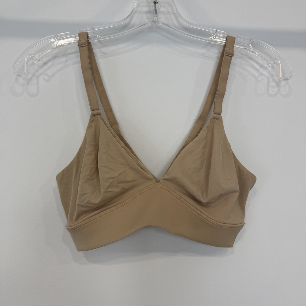 Harper Wilde Bliss Triangle Bralette Bra Tan Beige Medium Wireless Unlined Soft